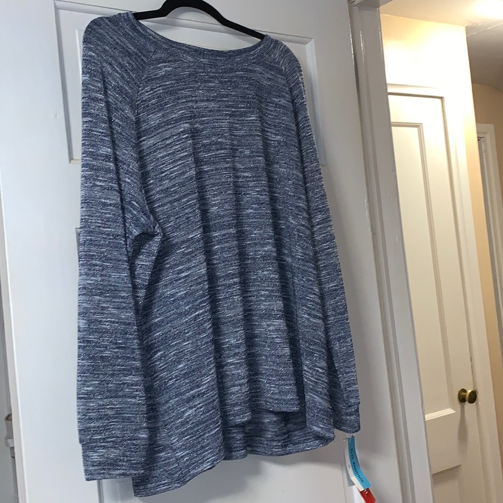 2X C.D. Daniels lurex sparkle blue sweater